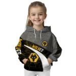 Custom Wolverhampton Wanderers Hexagonal Mesh Old Gold Black Gray Hoodie Best Selling