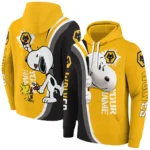 Custom Wolverhampton Wanderers Peeking Snoopy Old Gold Hoodie Best Selling