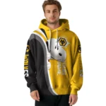 Custom Wolverhampton Wanderers Peeking Snoopy Old Gold Hoodie Best Selling