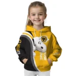 Custom Wolverhampton Wanderers Peeking Snoopy Old Gold Hoodie Best Selling
