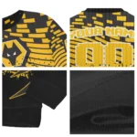 Custom Wolverhampton Wanderers Pixel Flow Old Gold Black Sweater Best Selling