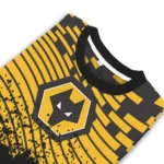 Custom Wolverhampton Wanderers Pixel Flow Old Gold Black Sweater Best Selling