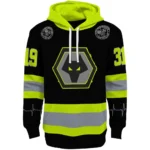 Custom Wolverhampton Wanderers Safety Motif Black Neon Green Hoodie Best Selling