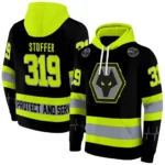 Custom Wolverhampton Wanderers Safety Motif Black Neon Green Hoodie Best Selling