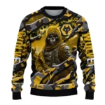 Custom Wolverhampton Wanderers Skull Horde Old Gold Sweater Best Selling