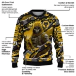 Custom Wolverhampton Wanderers Skull Horde Old Gold Sweater Best Selling