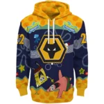 Custom Wolverhampton Wanderers Spongebob Patrick Star Old Gold Navy Hoodie Best Selling