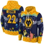 Custom Wolverhampton Wanderers Spongebob Patrick Star Old Gold Navy Hoodie Best Selling