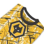 Custom Wolverhampton Wanderers Streak Overlay Old Gold Sweater Best Selling