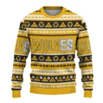 Custom Wolverhampton Wanderers Tent Stripes Old Gold White Sweater Best Selling