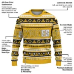 Custom Wolverhampton Wanderers Tent Stripes Old Gold White Sweater Best Selling