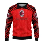 Customized Ac Milan Chevron Pattern Red Sweater Best Selling