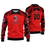 Customized Ac Milan Chevron Pattern Red Sweater Best Selling