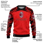 Customized Ac Milan Chevron Pattern Red Sweater Best Selling