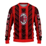 Customized Ac Milan Chevron Rows Red Sweater Best Selling