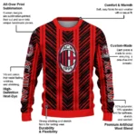 Customized Ac Milan Chevron Rows Red Sweater Best Selling
