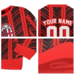 Customized Ac Milan Chevron Rows Red Sweater Best Selling