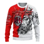 Customized Ac Milan Jesus Tears Red White Sweater Best Selling