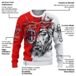 Customized Ac Milan Jesus Tears Red White Sweater Best Selling