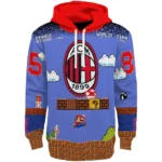 Customized Ac Milan Mario Blue Black Hoodie Best Selling