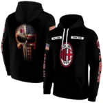 Customized Ac Milan Punisher Skull Black Hoodie Best Selling