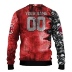 Customized Ac Milan Skull Collage Red Sweater Best Selling