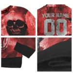 Customized Ac Milan Skull Collage Red Sweater Best Selling