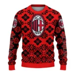 Customized Ac Milan Snowflake Matrix Red Sweater Best Selling