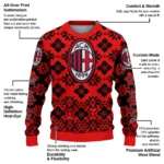 Customized Ac Milan Snowflake Matrix Red Sweater Best Selling