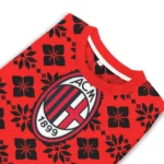 Customized Ac Milan Snowflake Matrix Red Sweater Best Selling