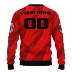 Customized Ac Milan Stripe Motion Red Sweater Best Selling