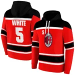 Customized Ac Milan Striped Pattern Red Hoodie Best Selling