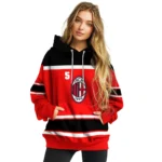Customized Ac Milan Striped Pattern Red Hoodie Best Selling