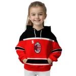 Customized Ac Milan Striped Pattern Red Hoodie Best Selling