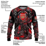 Customized Arsenal Antlers Pattern Red Black Sweater Best Selling