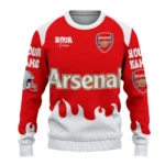Customized Arsenal Flame Border Red Sweater Best Selling