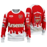 Customized Arsenal Flame Border Red Sweater Best Selling