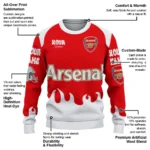 Customized Arsenal Flame Border Red Sweater Best Selling
