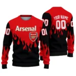 Customized Arsenal Flame Outline Red Black Sweater Best Selling
