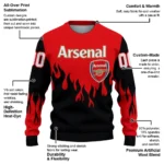 Customized Arsenal Flame Outline Red Black Sweater Best Selling