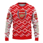 Customized Arsenal Lattice Gridwork Red Sweater Best Selling