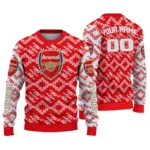 Customized Arsenal Lattice Gridwork Red Sweater Best Selling