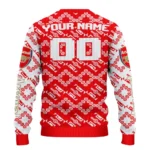 Customized Arsenal Lattice Gridwork Red Sweater Best Selling