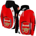 Customized Arsenal Minimalist Design Red Black Hoodie Best Selling