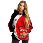 Customized Arsenal Minimalist Design Red Black Hoodie Best Selling