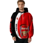 Customized Arsenal Minimalist Design Red Black Hoodie Best Selling