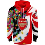 Customized Arsenal Puzzle Pieces Red Hoodie Best Selling