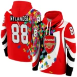 Customized Arsenal Puzzle Pieces Red Hoodie Best Selling