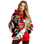 Customized Arsenal Puzzle Pieces Red Hoodie Best Selling