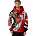 Customized Arsenal Puzzle Pieces Red Hoodie Best Selling